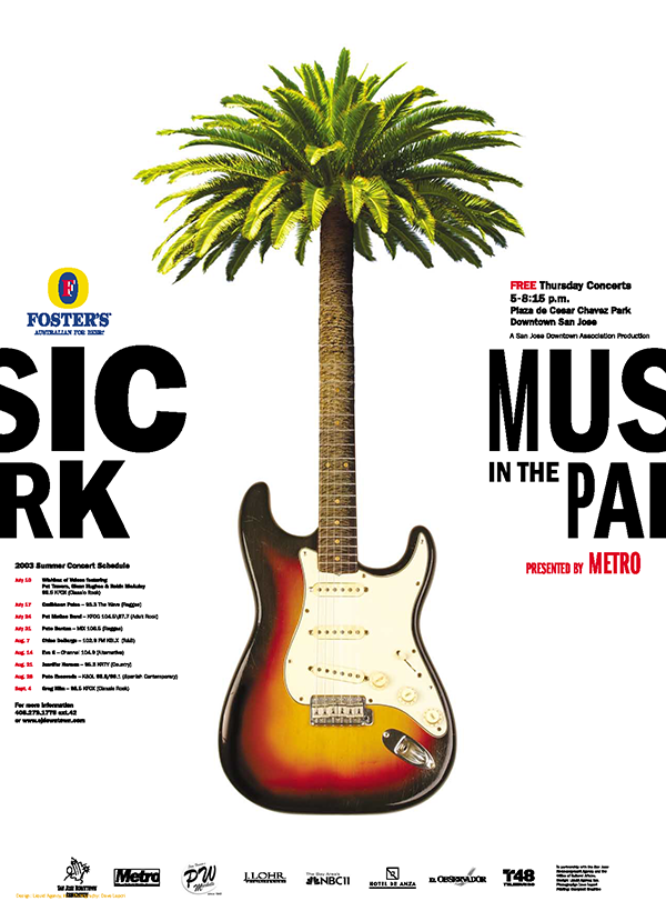 Performers at Music in the Park 2003 in Downtown San Jose included Pato Banton, Pete Escovedo, Chico DeBarge, Carribean Pulse and Greg Kihn.