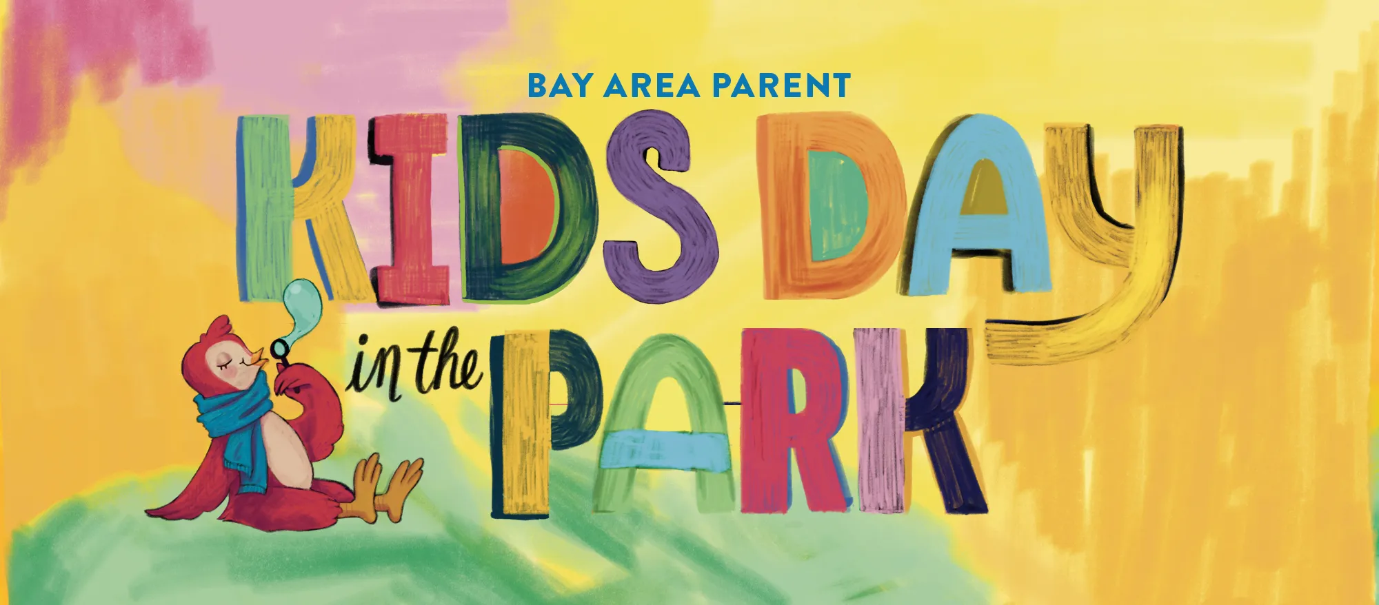 Colorful Kids day in the park banner